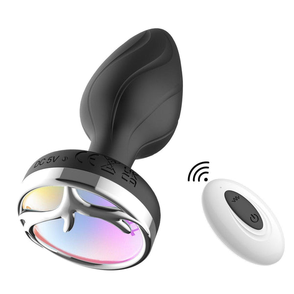 Remote Control Color Lights Vibrating Butt Plug - LUSTLOVER