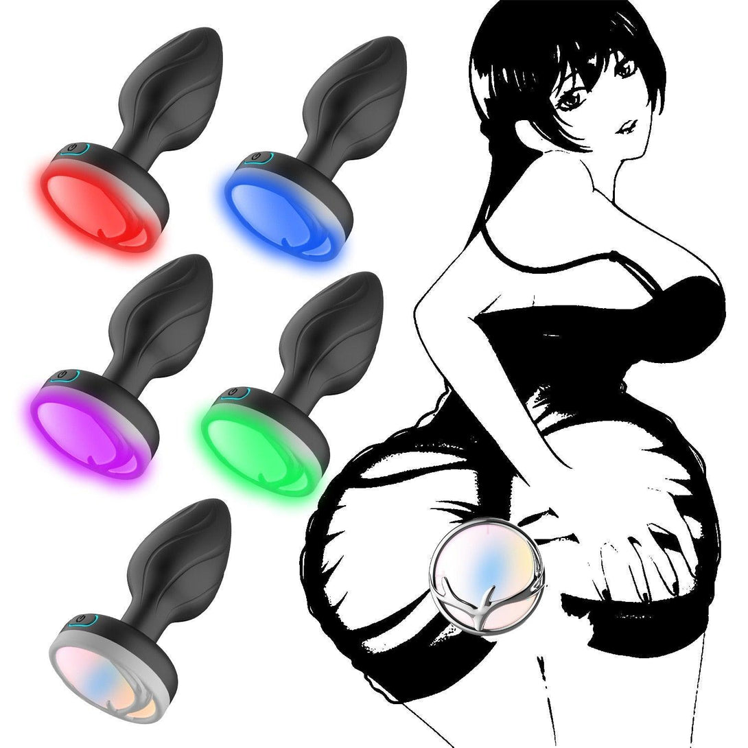 Remote Control Color Lights Vibrating Butt Plug - LUSTLOVER