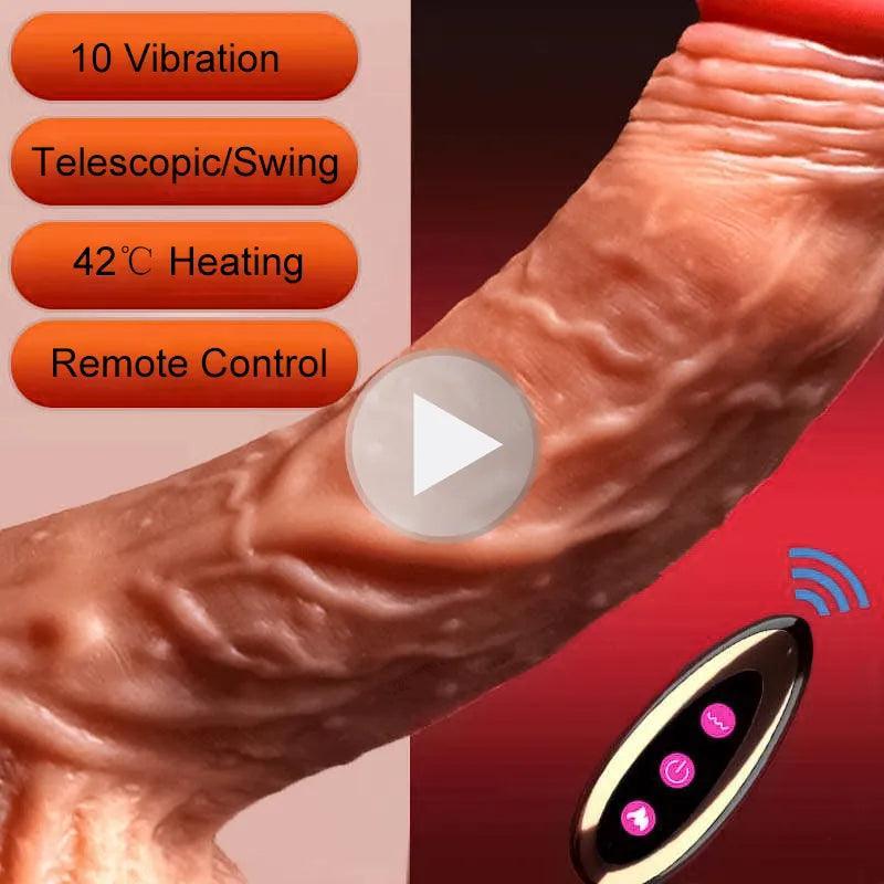 Remote Control Realistic Heat Rotation Thrusting Vibration Dildo - LUSTLOVER