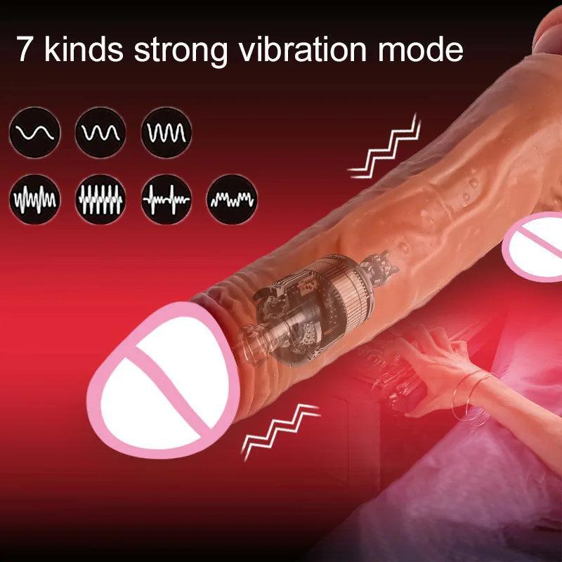 Remote Control Realistic Heat Rotation Thrusting Vibration Dildo - LUSTLOVER