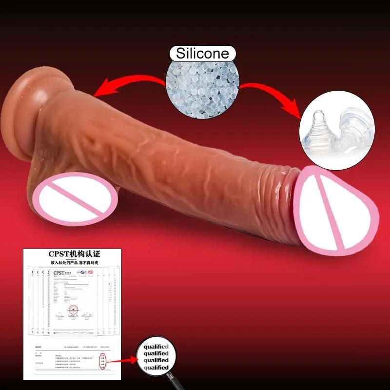 Remote Control Realistic Heat Rotation Thrusting Vibration Dildo - LUSTLOVER