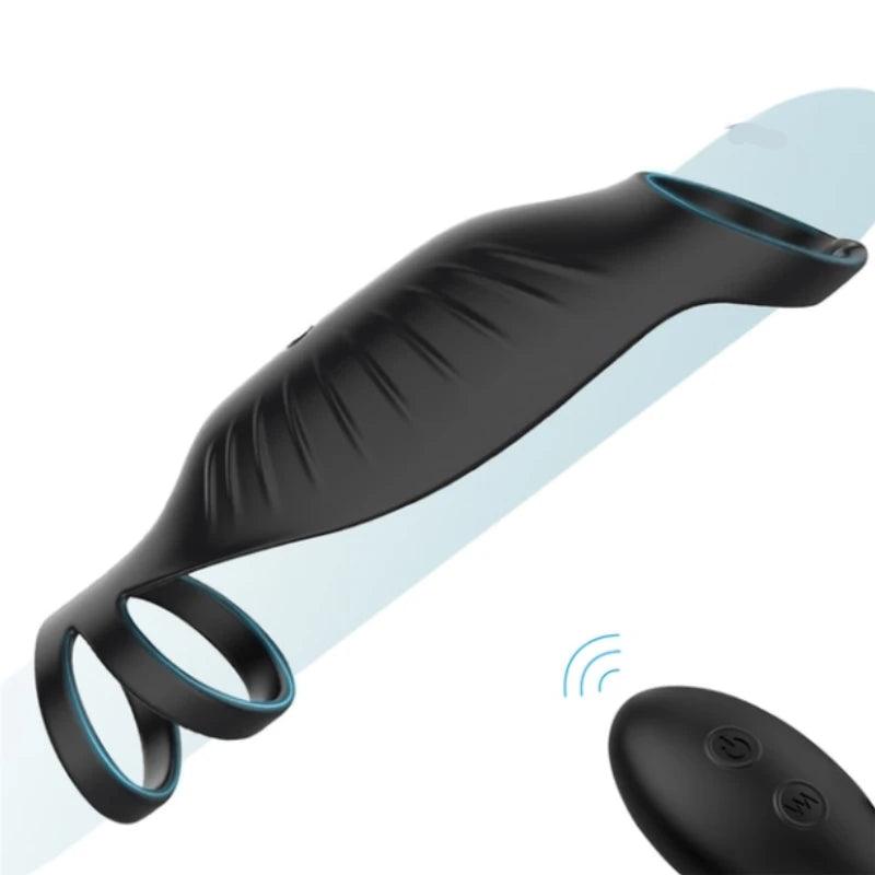 Remote Vibrating Cock Silicone Sleeve - LUSTLOVER