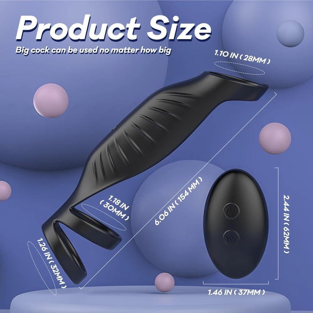 Remote Vibrating Cock Silicone Sleeve - LUSTLOVER