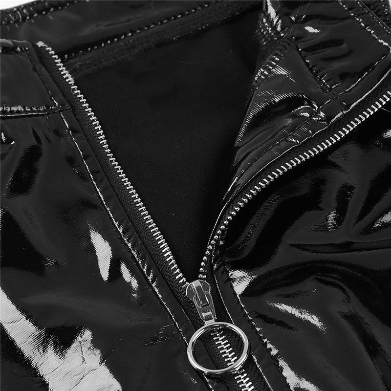 Shiny Leather Sheath Vest - LUSTLOVER