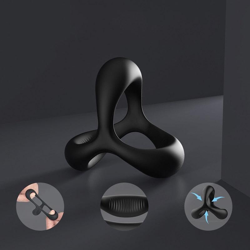 Silicone Stretchy Cock Ring And Ball Ring - LUSTLOVER