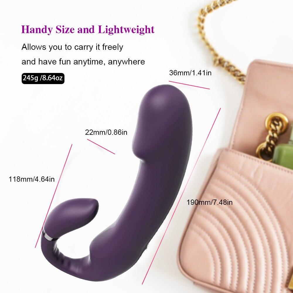 Strapless Strap On Dildo Vibrator With Rotation and Heat - LUSTLOVER