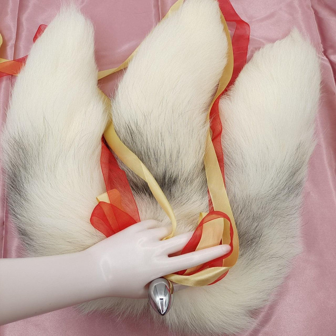 Three Tails In One Fox Tail Butt Plug - LUSTLOVER