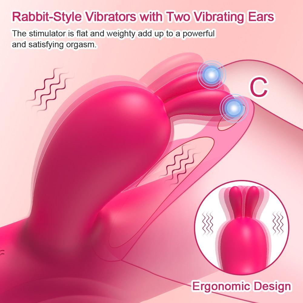 Thrusting Rabbit Vibrating Dildo - LUSTLOVER