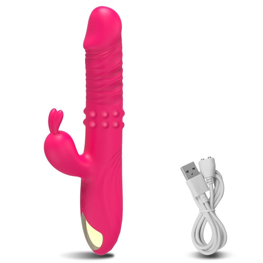 Thrusting Rabbit Vibrating Dildo - LUSTLOVER