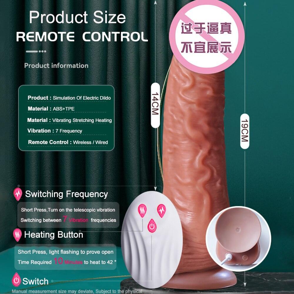 Thrusting Rotation Remote Control Dildo Vibrator - LUSTLOVER