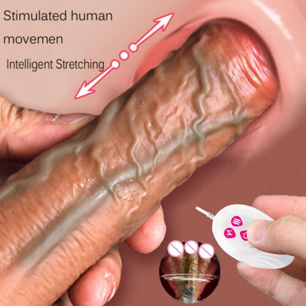 Thrusting Rotation Remote Control Dildo Vibrator - LUSTLOVER