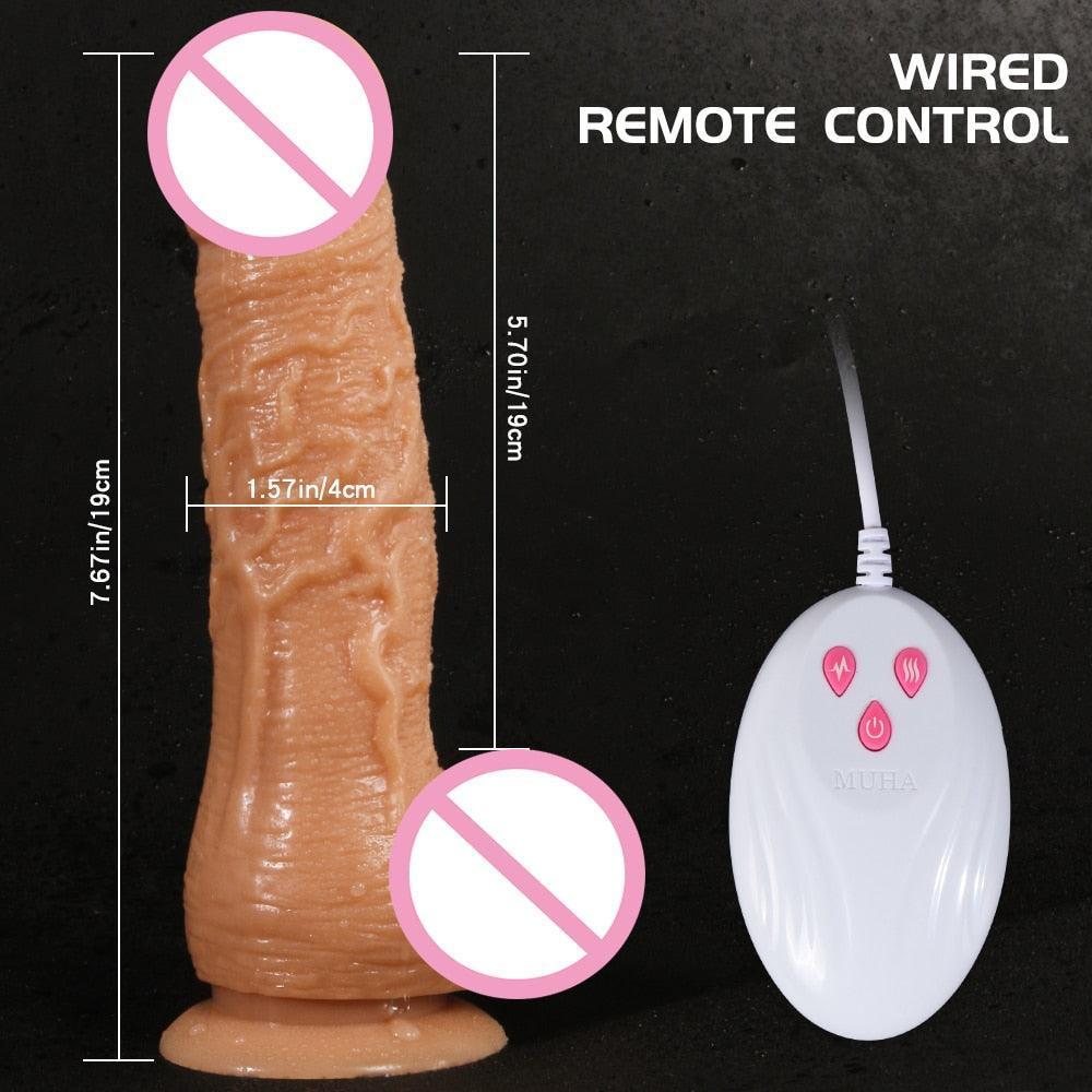 Thrusting Rotation Remote Control Dildo Vibrator - LUSTLOVER