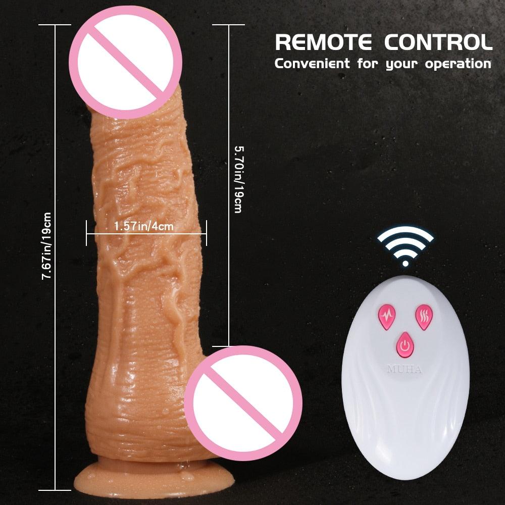 Thrusting Rotation Remote Control Dildo Vibrator - LUSTLOVER