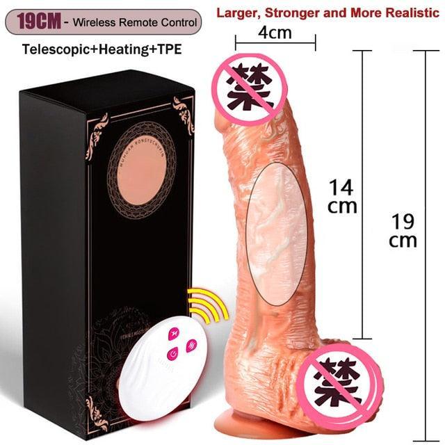 Thrusting Rotation Remote Control Dildo Vibrator - LUSTLOVER