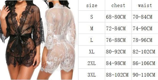 Transparent Mesh Robe Nightwear - LUSTLOVER