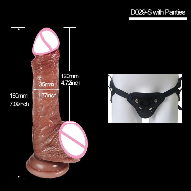 Ultra-Soft Real Dildo With Strap-on Pants - LUSTLOVER