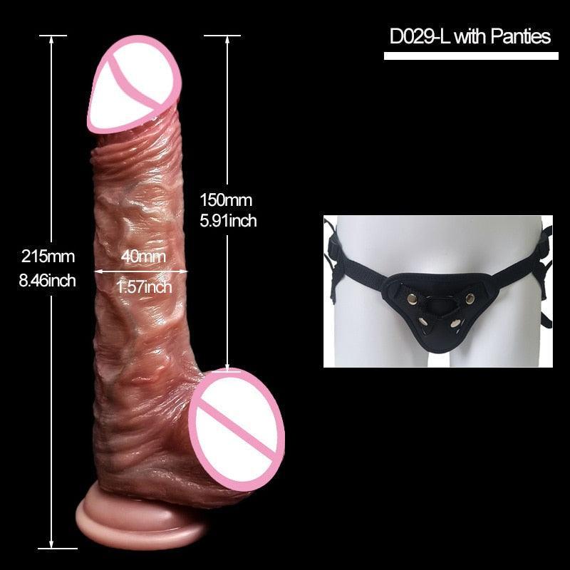 Ultra-Soft Real Dildo With Strap-on Pants - LUSTLOVER