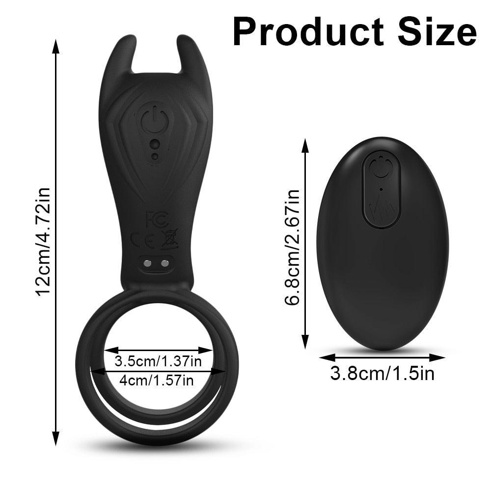 Vibrating Cock Ring with Remote Control - LUSTLOVER