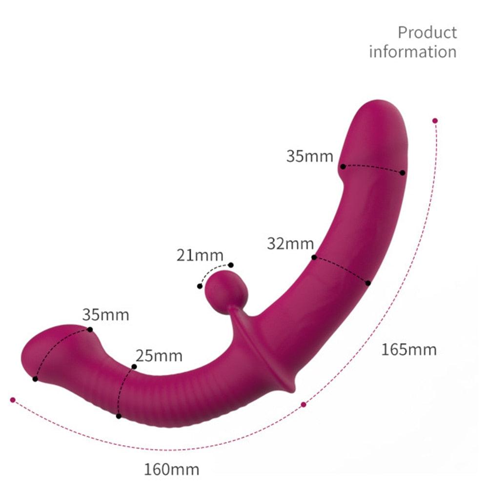 Vibrator With Remote Control Strap-on - LUSTLOVER