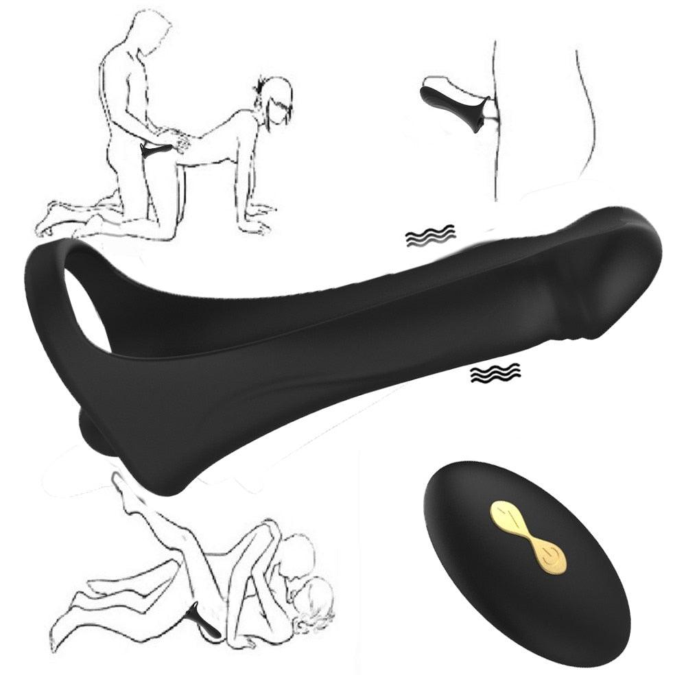 Wireless Double Penetration Remote Control Strap on - LUSTLOVER