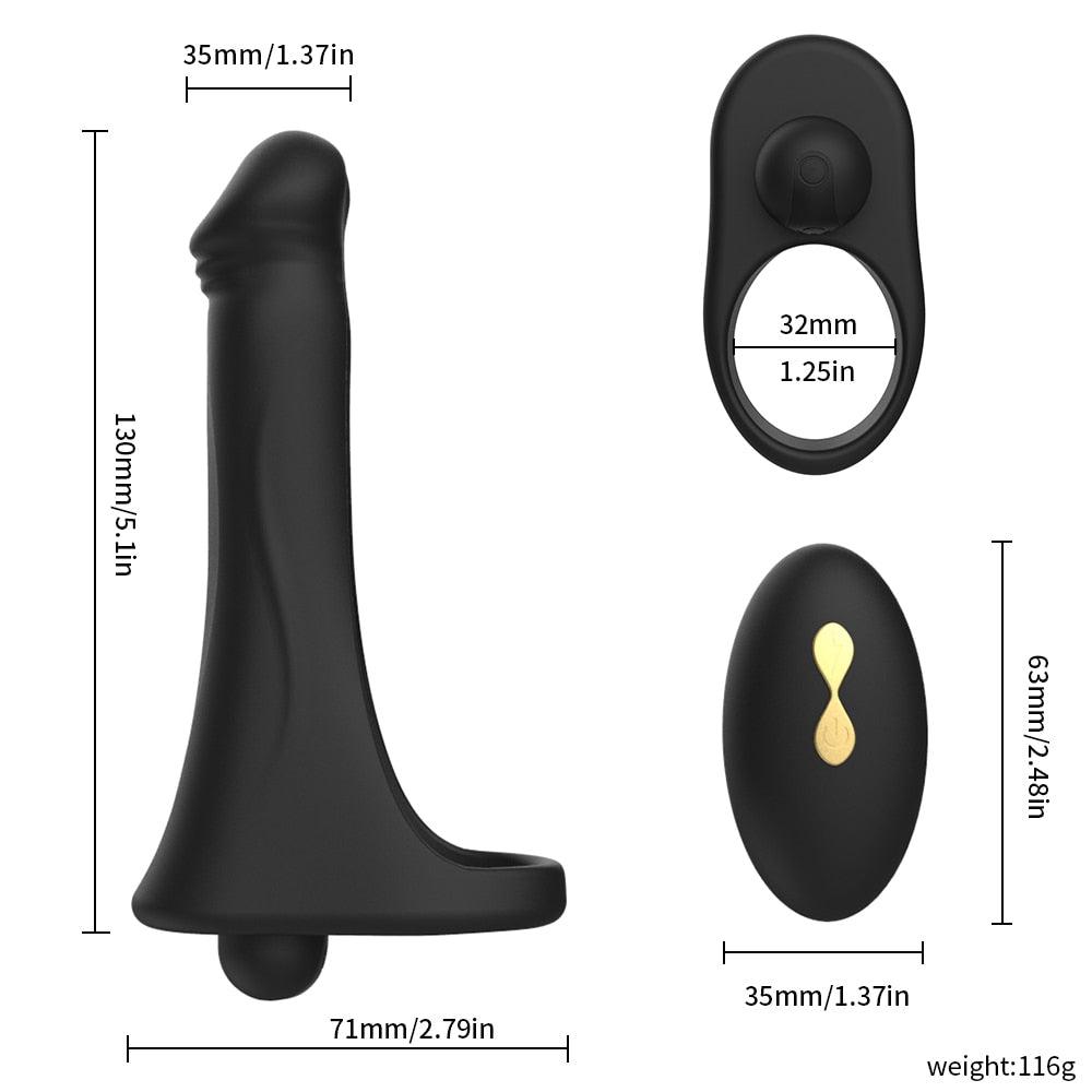 Wireless Double Penetration Remote Control Strap on - LUSTLOVER