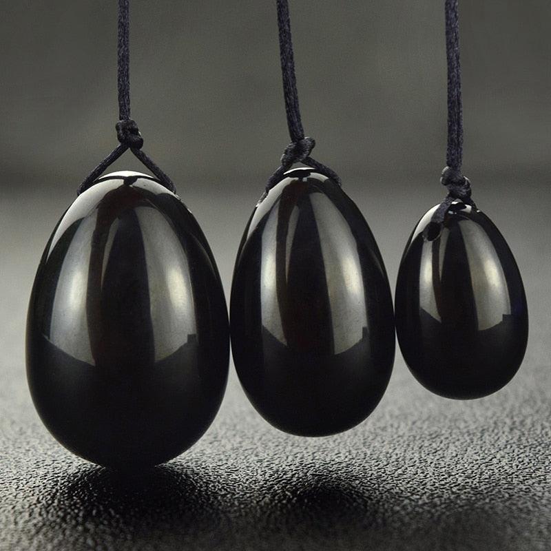 Black Natural Jade Kegel Exerciser - LUSTLOVER