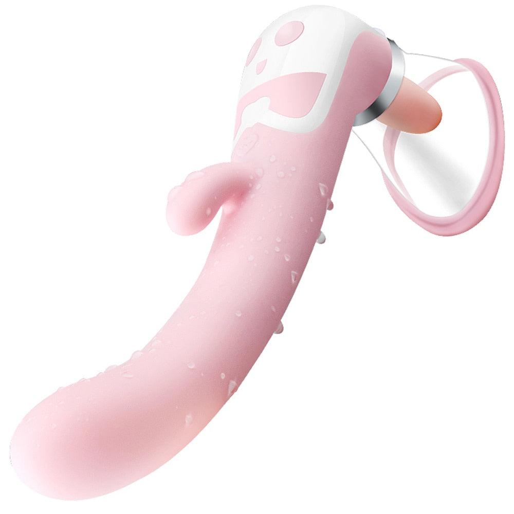 Clitoris Vibrating Sucking and Licking Multifunction Vibrator - LUSTLOVER