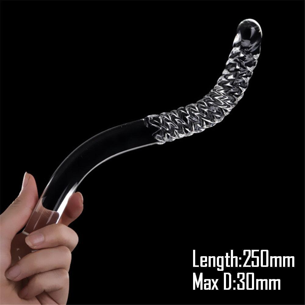 Double-ended S Shape Glass Dildo - LUSTLOVER