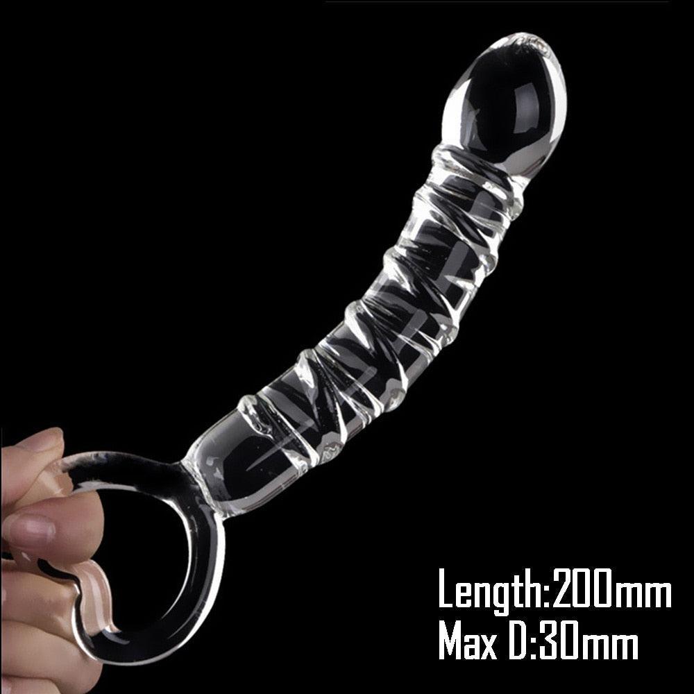 Heart Shape Handle Glass Dildo - LUSTLOVER