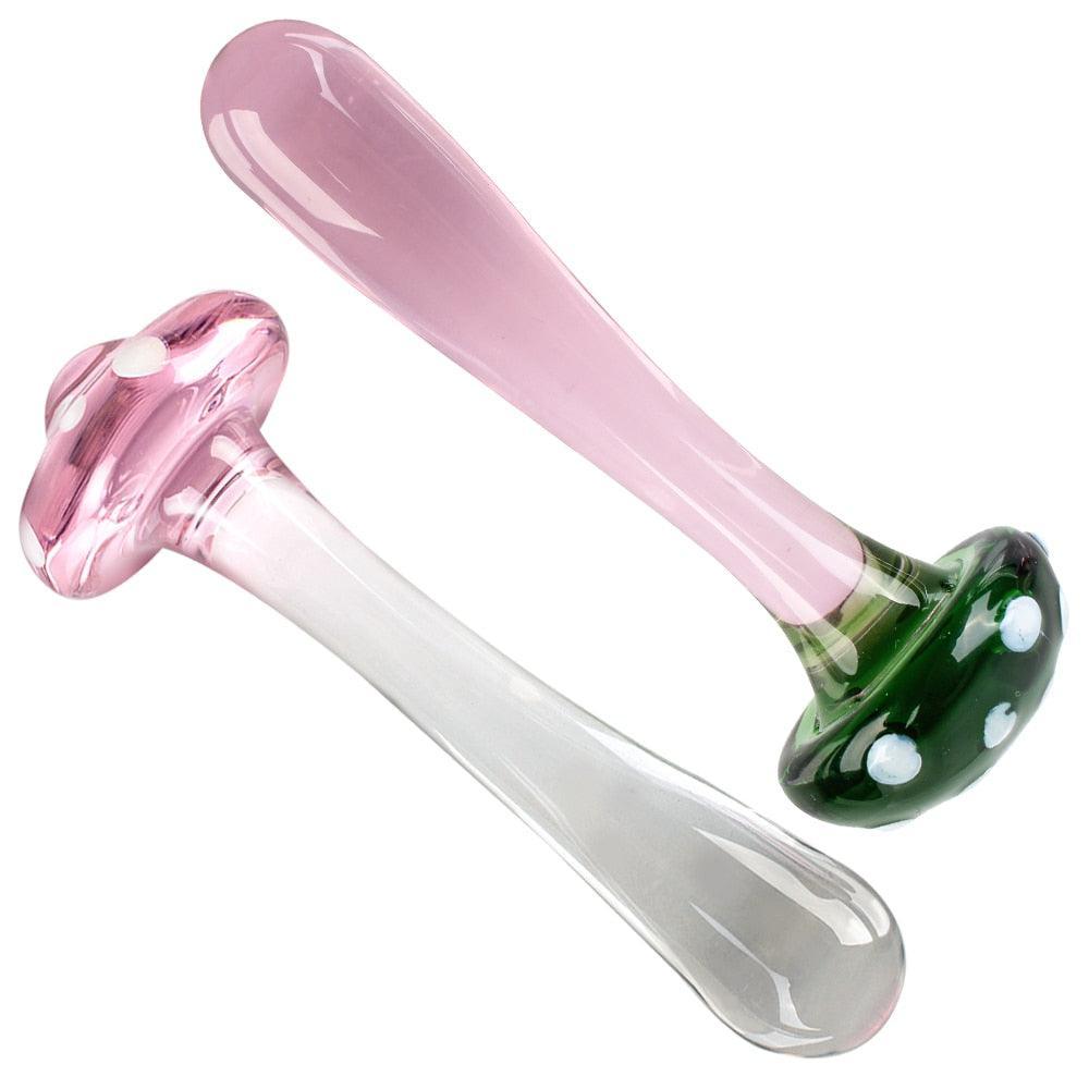 Mushroom Glass Butt Plug Dildo - LUSTLOVER