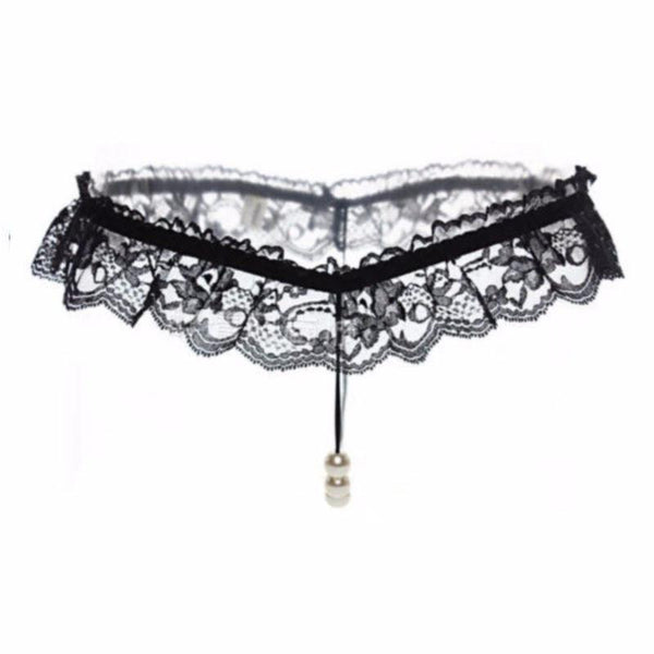 Pearl Lace G String Temptation Panties - LUSTLOVER