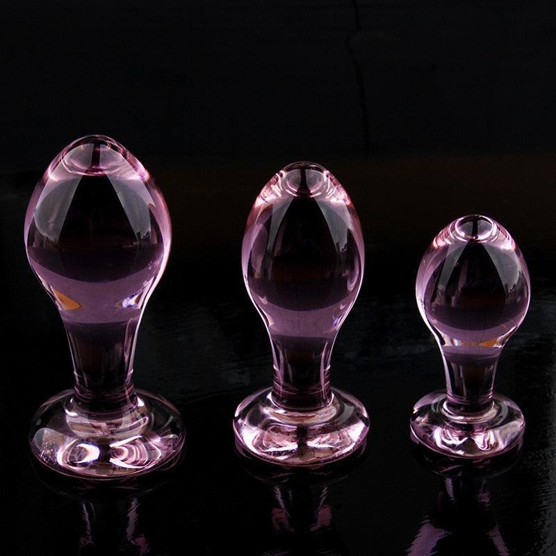 Pink Crystal Glass Butt Plug - LUSTLOVER