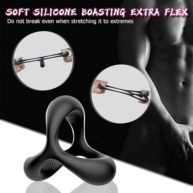 Silicone Stretchy Cock Ring And Ball Ring - LUSTLOVER