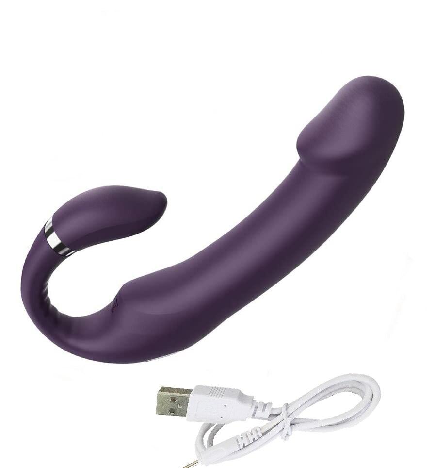 Strapless Strap On Dildo Vibrator With Rotation and Heat - LUSTLOVER