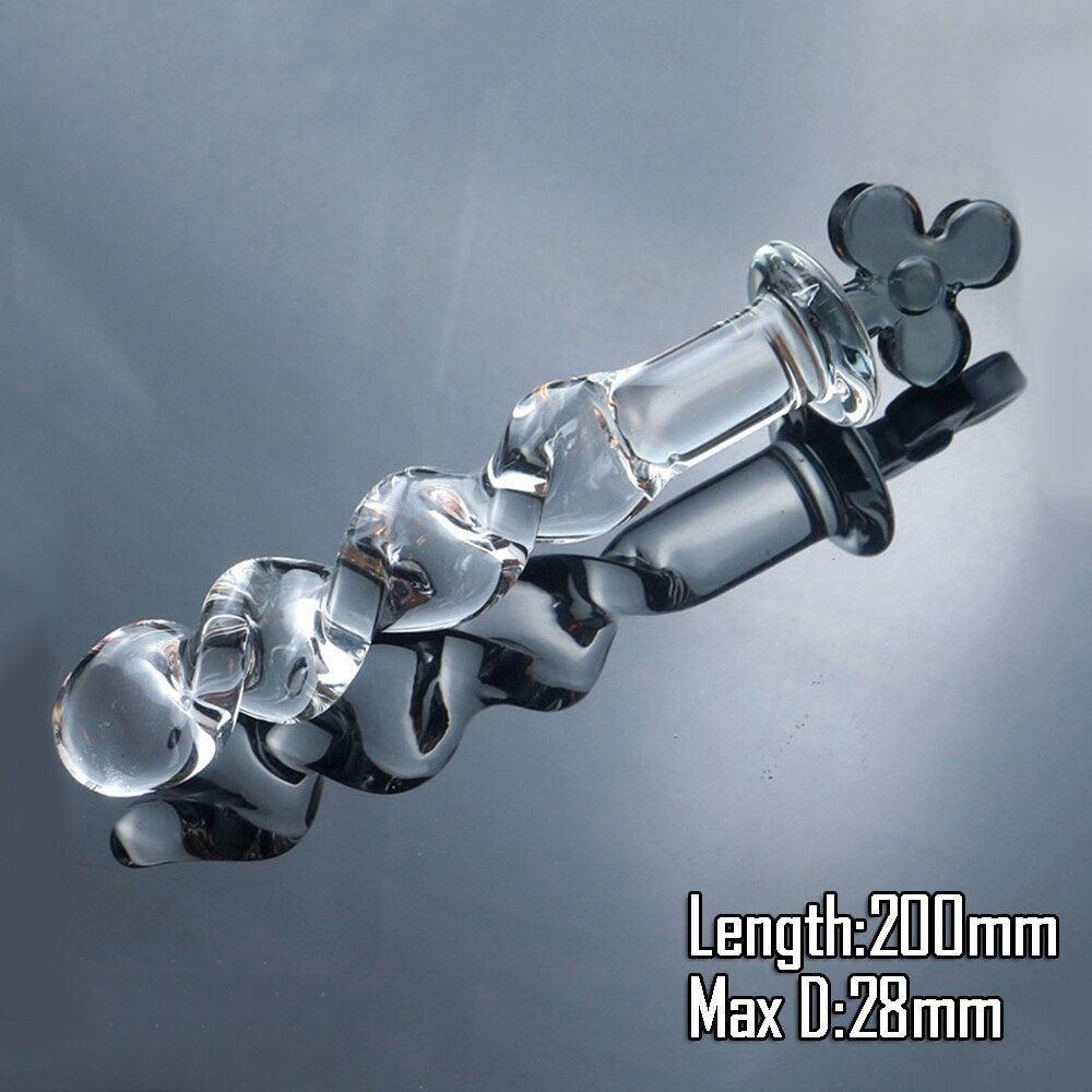 Twist Shape Glass Dildo - LUSTLOVER